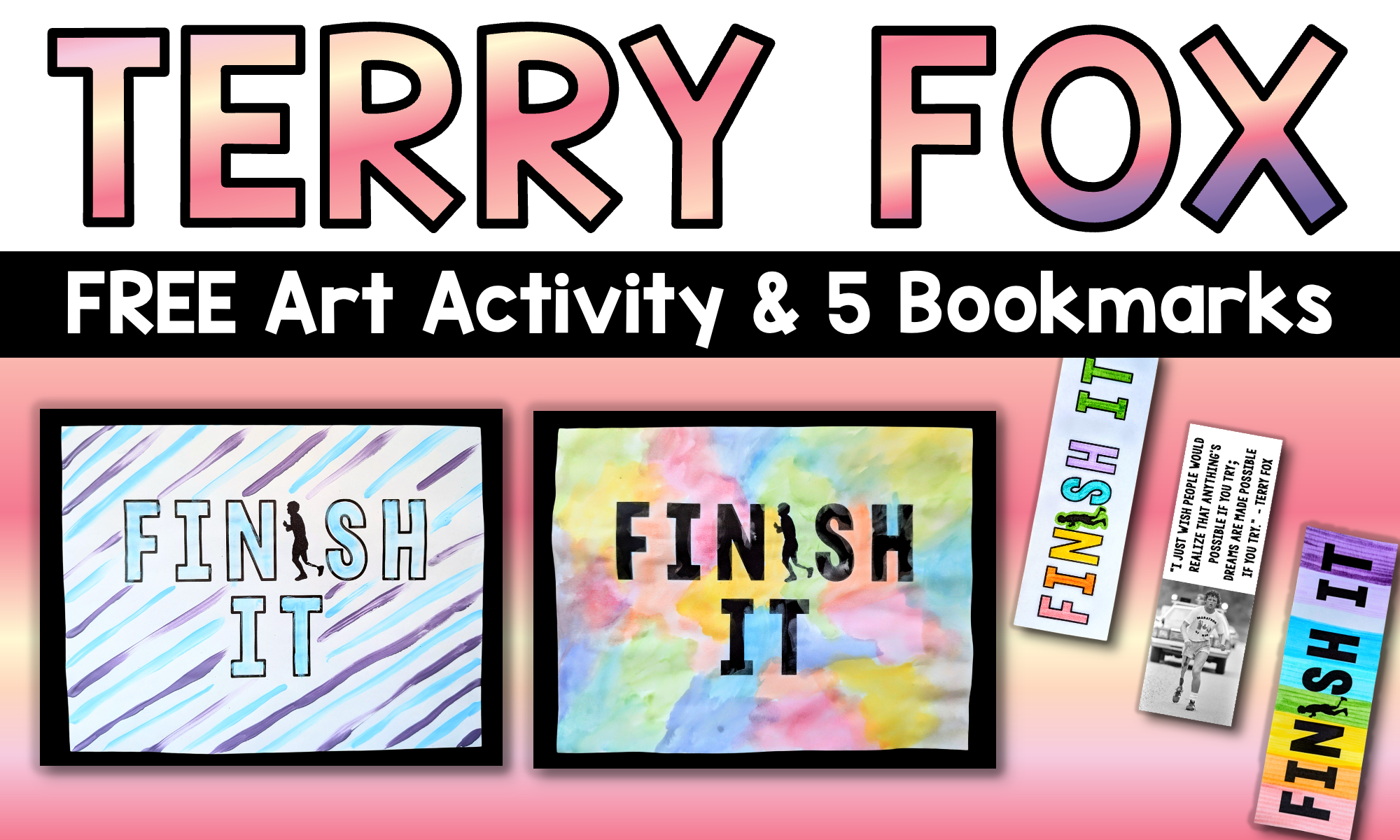 FREE School Terry Fox Run Activities & Easy Art Display